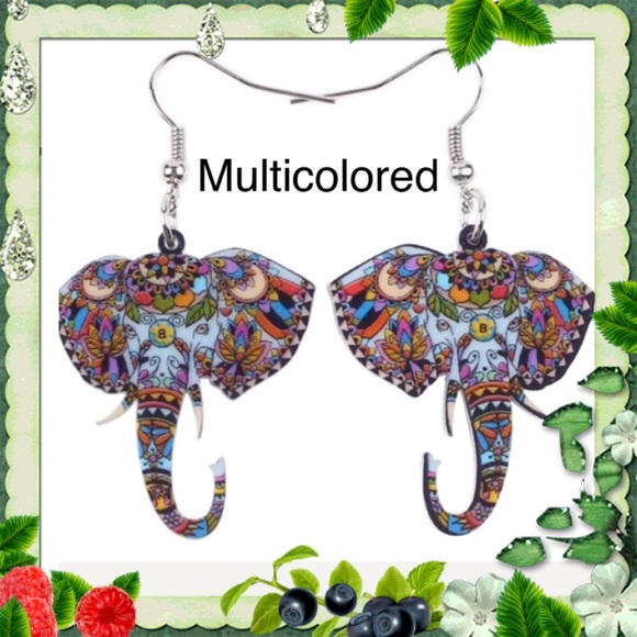 Elephant Acrylic Earrings - Picture 3 of 4